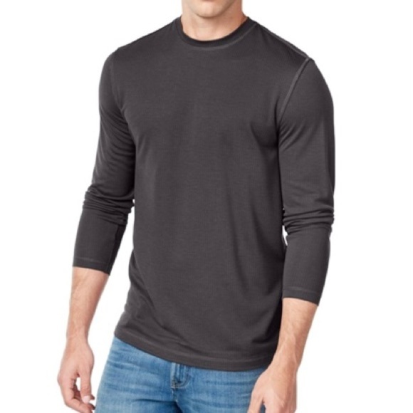 Tasso Elba NWT Performance Long Sleeve Shirt Gray UPF Moisture Wicking Mens Lg - Picture 1 of 9